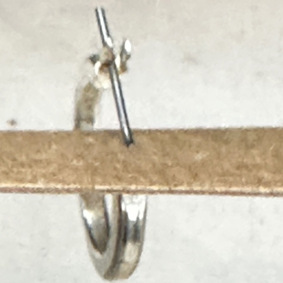 2/$15 Silver tone hinged hoop earrings Thin smooth hoops flat edges. - Picture 9 of 15